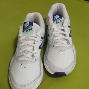New Balance White and Purple Athletic Shoes